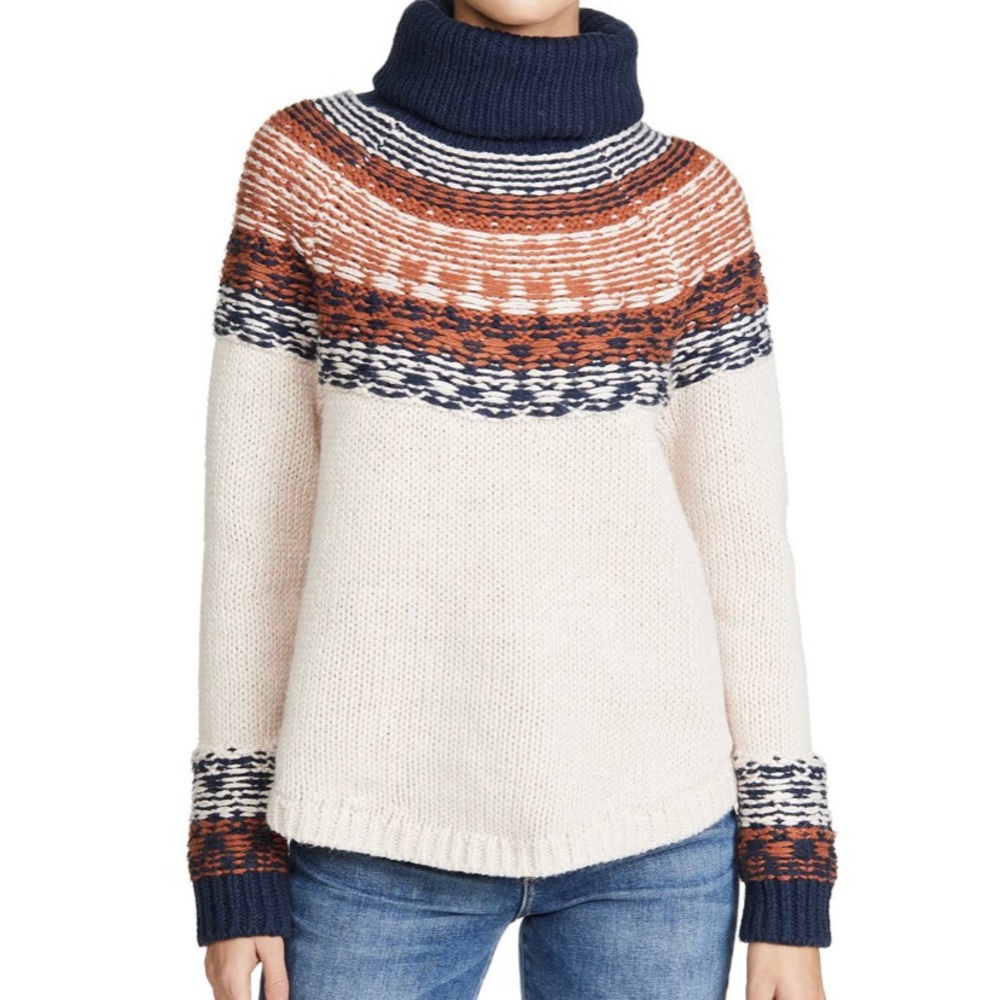 Madewell Brookdale Fair Isle Turtleneck NWT
